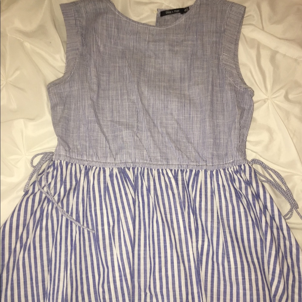 Doe & Rae Striped Tie Waist Tank S